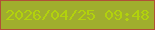 文字の大きさ：1、枠の色：b15037、背景の色：a0ae2d、文字の色：b2d20d 無料ブログパーツのブログ時計