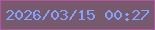 文字の大きさ：4、枠の色：b154a1、背景の色：775a6c、文字の色：83a1fe 無料ブログパーツのブログ時計