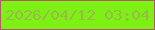 文字の大きさ：3、枠の色：b15a6a、背景の色：7ef114、文字の色：9bb94b 無料ブログパーツのブログ時計