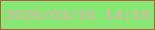 文字の大きさ：4、枠の色：b15d48、背景の色：86e772、文字の色：e1b2ab 無料ブログパーツのブログ時計