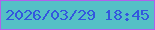 文字の大きさ：3、枠の色：b161eb、背景の色：55c0c6、文字の色：3356de 無料ブログパーツのブログ時計