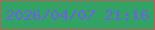 文字の大きさ：5、枠の色：b16457、背景の色：32a364、文字の色：6d61df 無料ブログパーツのブログ時計