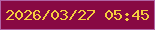 文字の大きさ：3、枠の色：b164a4、背景の色：880943、文字の色：f5cd3e 無料ブログパーツのブログ時計