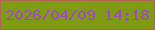 文字の大きさ：1、枠の色：b16555、背景の色：7e9b13、文字の色：a14abf 無料ブログパーツのブログ時計