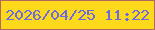 文字の大きさ：3、枠の色：b16861、背景の色：fdd91c、文字の色：6b69e3 無料ブログパーツのブログ時計
