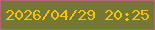 文字の大きさ：1、枠の色：b16875、背景の色：747834、文字の色：f3c30e 無料ブログパーツのブログ時計