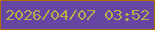 文字の大きさ：3、枠の色：b16c01、背景の色：6546a2、文字の色：baab4d 無料ブログパーツのブログ時計