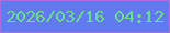 文字の大きさ：3、枠の色：b16cda、背景の色：617aef、文字の色：6adf8a 無料ブログパーツのブログ時計