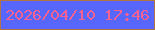 文字の大きさ：2、枠の色：b17442、背景の色：5767fd、文字の色：f56192 無料ブログパーツのブログ時計