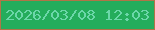 文字の大きさ：2、枠の色：b17447、背景の色：24ad5c、文字の色：6cd7a9 無料ブログパーツのブログ時計