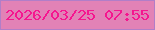 文字の大きさ：5、枠の色：b17ec8、背景の色：e282b6、文字の色：f5178f 無料ブログパーツのブログ時計