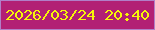 文字の大きさ：1、枠の色：b17fc7、背景の色：b22074、文字の色：f6f609 無料ブログパーツのブログ時計