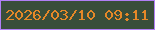 文字の大きさ：2、枠の色：b17ff5、背景の色：394e3a、文字の色：e58828 無料ブログパーツのブログ時計