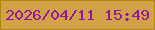 文字の大きさ：2、枠の色：b18806、背景の色：d2a249、文字の色：961797 無料ブログパーツのブログ時計
