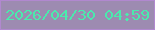 文字の大きさ：5、枠の色：b188cf、背景の色：9d8bb1、文字の色：4beaad 無料ブログパーツのブログ時計