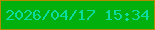 文字の大きさ：2、枠の色：b18b04、背景の色：01b00d、文字の色：0bdb9f 無料ブログパーツのブログ時計
