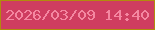 文字の大きさ：3、枠の色：b18b0d、背景の色：cf3d60、文字の色：f487a1 無料ブログパーツのブログ時計