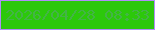 文字の大きさ：1、枠の色：b18df9、背景の色：2cc80b、文字の色：43b447 無料ブログパーツのブログ時計