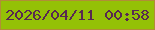 文字の大きさ：1、枠の色：b18e36、背景の色：94c106、文字の色：582851 無料ブログパーツのブログ時計
