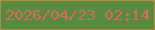 文字の大きさ：2、枠の色：b18e46、背景の色：588b3f、文字の色：db6b51 無料ブログパーツのブログ時計