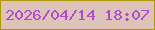 文字の大きさ：2、枠の色：b19609、背景の色：dec4b8、文字の色：af4bcd 無料ブログパーツのブログ時計