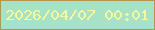 文字の大きさ：4、枠の色：b1964d、背景の色：a8e2c6、文字の色：f7f89a 無料ブログパーツのブログ時計