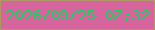 文字の大きさ：2、枠の色：b19668、背景の色：d5659c、文字の色：15d561 無料ブログパーツのブログ時計