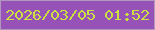 文字の大きさ：4、枠の色：b197bd、背景の色：9652b7、文字の色：cae141 無料ブログパーツのブログ時計