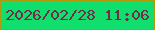 文字の大きさ：2、枠の色：b19808、背景の色：10df6d、文字の色：712c4b 無料ブログパーツのブログ時計