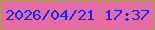 文字の大きさ：3、枠の色：b19859、背景の色：e66ca6、文字の色：0f28f6 無料ブログパーツのブログ時計