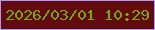 文字の大きさ：5、枠の色：b198f8、背景の色：610b0d、文字の色：79a610 無料ブログパーツのブログ時計