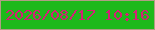 文字の大きさ：4、枠の色：b19d84、背景の色：1eb91b、文字の色：d42076 無料ブログパーツのブログ時計