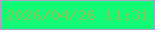 文字の大きさ：1、枠の色：b19fcc、背景の色：12f975、文字の色：7fcb59 無料ブログパーツのブログ時計