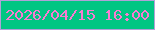 文字の大きさ：1、枠の色：b1a1d8、背景の色：01c683、文字の色：fa7cd1 無料ブログパーツのブログ時計