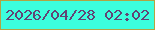 文字の大きさ：2、枠の色：b1a442、背景の色：3cfedd、文字の色：624375 無料ブログパーツのブログ時計