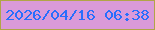 文字の大きさ：4、枠の色：b1a547、背景の色：da9ad9、文字の色：296efc 無料ブログパーツのブログ時計