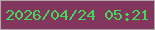 文字の大きさ：3、枠の色：b1a8a5、背景の色：82365d、文字の色：47d757 無料ブログパーツのブログ時計