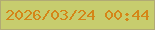 文字の大きさ：2、枠の色：b1aa74、背景の色：c7cd6e、文字の色：d48618 無料ブログパーツのブログ時計