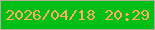 文字の大きさ：2、枠の色：b1ab9a、背景の色：02bf18、文字の色：fdb059 無料ブログパーツのブログ時計