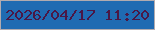 文字の大きさ：4、枠の色：b1abaf、背景の色：1f6bb2、文字の色：4a1745 無料ブログパーツのブログ時計