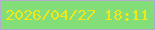 文字の大きさ：3、枠の色：b1abcc、背景の色：83de7a、文字の色：efe81c 無料ブログパーツのブログ時計