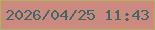 文字の大きさ：3、枠の色：b1b15e、背景の色：cc897f、文字の色：3f6866 無料ブログパーツのブログ時計
