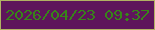 文字の大きさ：3、枠の色：b1b363、背景の色：5e165b、文字の色：378519 無料ブログパーツのブログ時計
