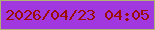 文字の大きさ：2、枠の色：b1b471、背景の色：a137df、文字の色：9c0e02 無料ブログパーツのブログ時計