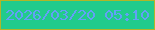文字の大きさ：3、枠の色：b1b627、背景の色：21cb8c、文字の色：62a0f6 無料ブログパーツのブログ時計