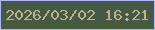 文字の大きさ：3、枠の色：b1b8fe、背景の色：465944、文字の色：bcb28c 無料ブログパーツのブログ時計