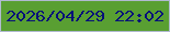 文字の大きさ：2、枠の色：b1bad1、背景の色：599f32、文字の色：071179 無料ブログパーツのブログ時計