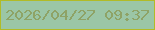文字の大きさ：1、枠の色：b1bb27、背景の色：9bc6a6、文字の色：8ea366 無料ブログパーツのブログ時計