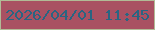 文字の大きさ：4、枠の色：b1bb96、背景の色：a95162、文字の色：296582 無料ブログパーツのブログ時計