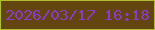 文字の大きさ：2、枠の色：b1bd30、背景の色：634510、文字の色：8c39cc 無料ブログパーツのブログ時計